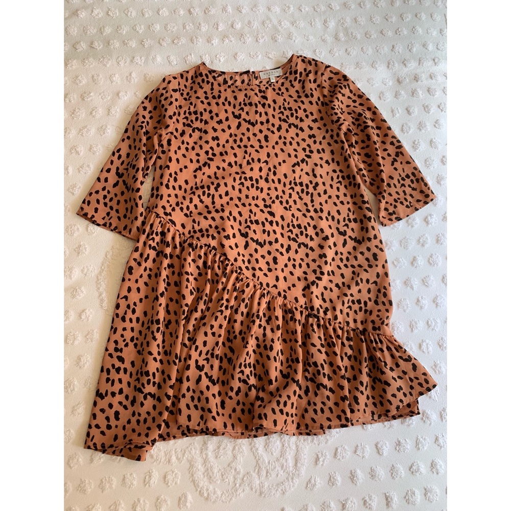 Hayden Spotted Dress with Asymmetrical Skirt